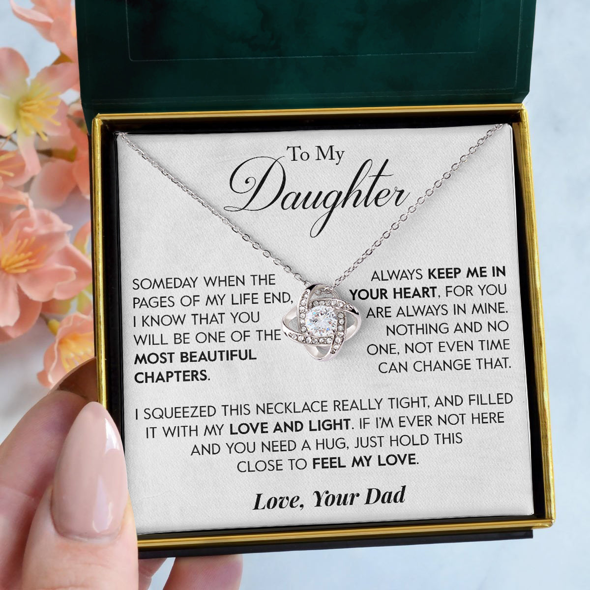 To My Daughter | "Pages of my Life" | Love Knot Necklace