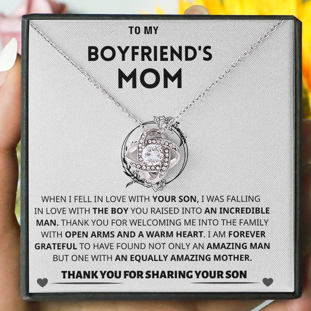 Boyfriend's Mom Gift-Forever Grateful- Love Knot Necklace