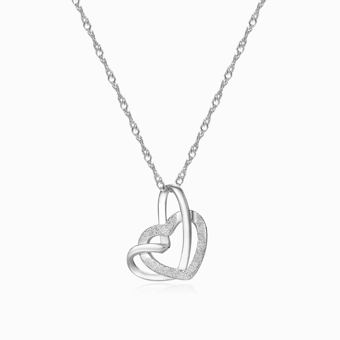 To My Daughter, Our Hearts Are Always Linked Together Interlocking Heart Necklace