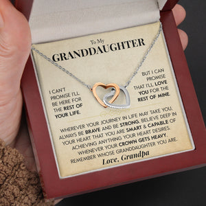 To My Granddaughter | "Rest of my Life" | Interlocking Hearts Necklace