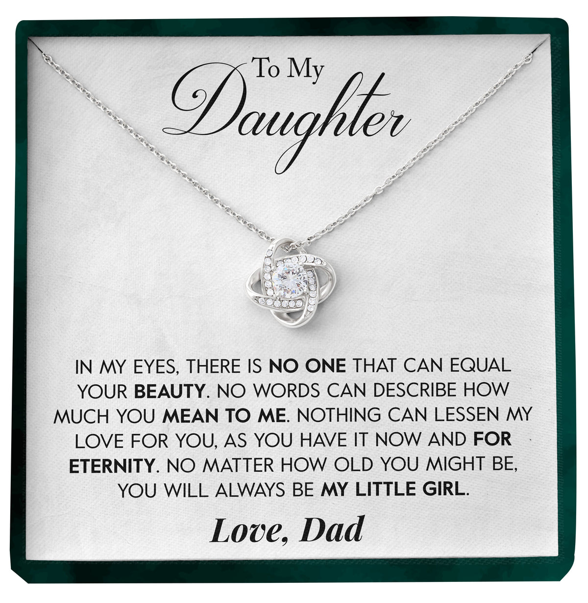 To My Daughter | "For Eternity" | Love Knot Necklace