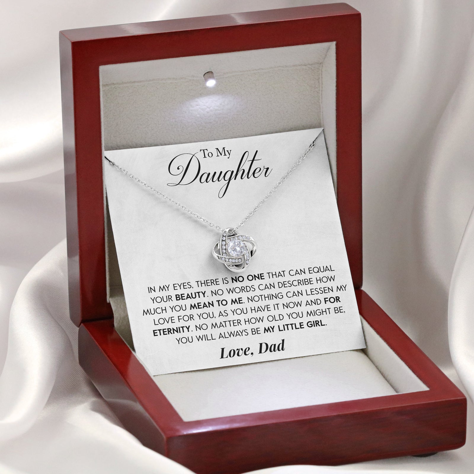 To My Daughter | "For Eternity" | Love Knot Necklace