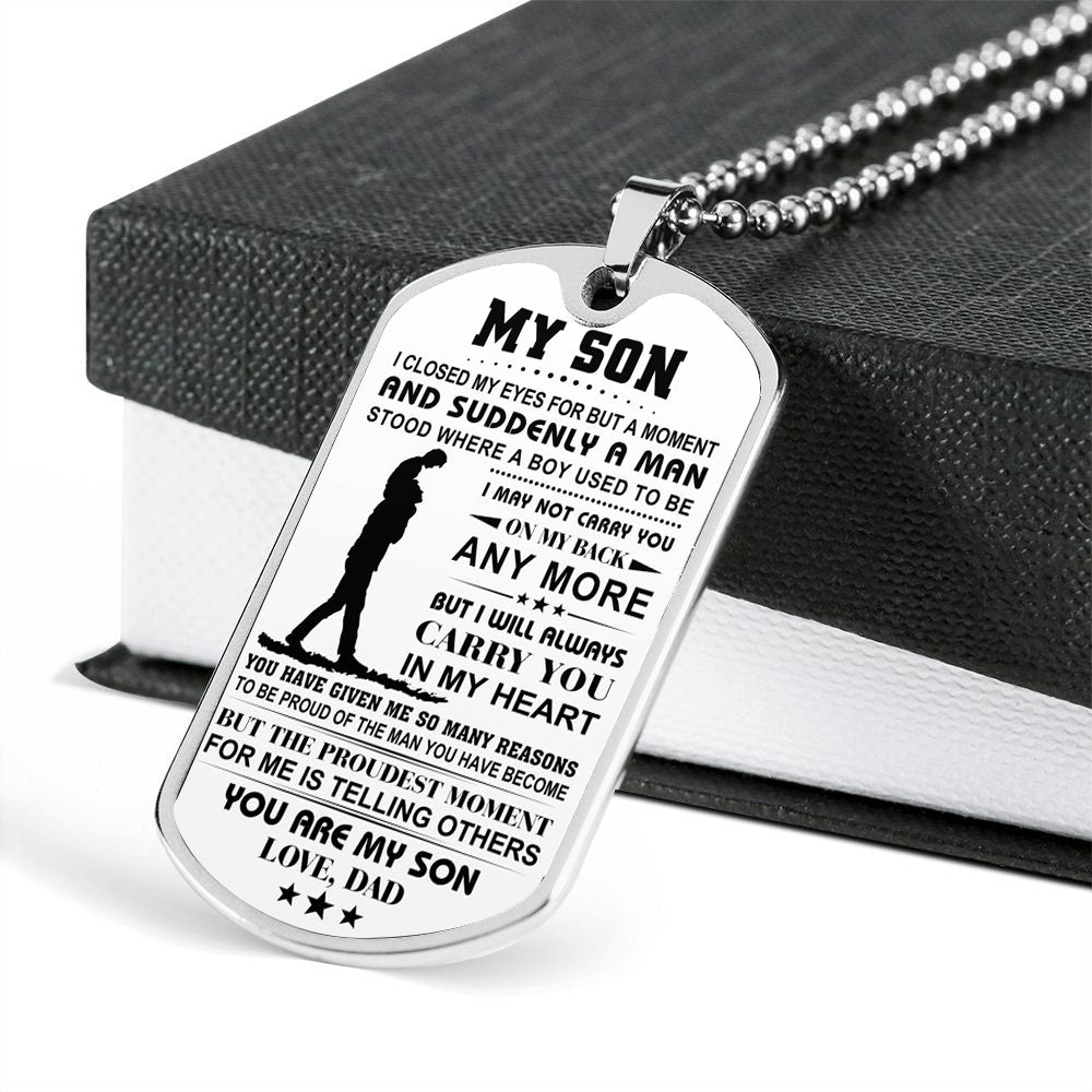 Proud Of You - Dogtag For Son - Love Dad
