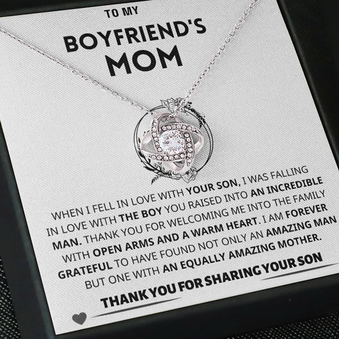 Boyfriend's Mom Gift-Forever Grateful- Love Knot Necklace