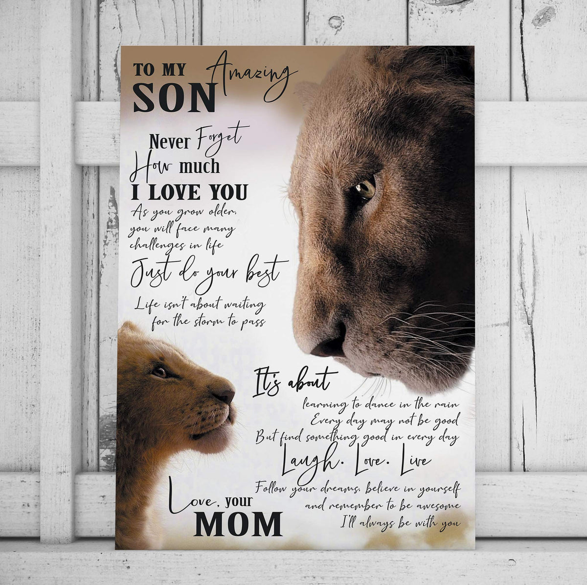 Lion to My Amazing Son Never Forget How Much I Love You Love Mom Poste ...