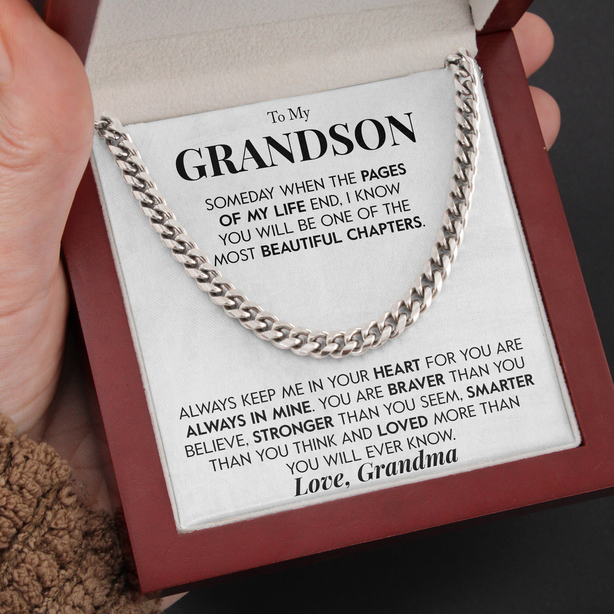 To My Grandson | "Pages of my Life" | Cuban Neck Chain