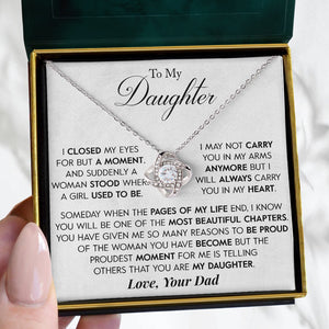 To My Daughter | "Proud of You" | Love Knot Necklace