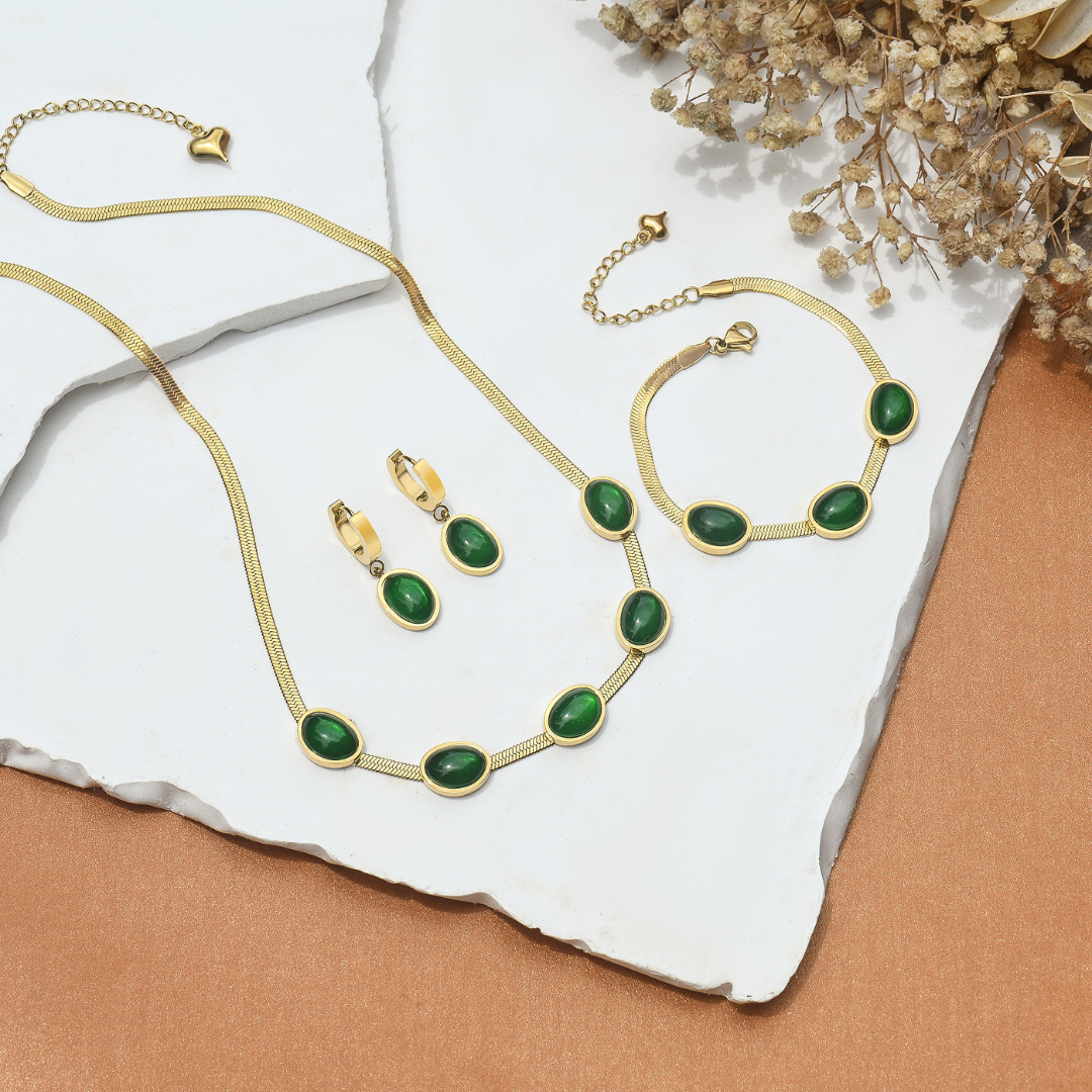 To My Daughter, I Am So Proud of You Emerald Jewelry Set
