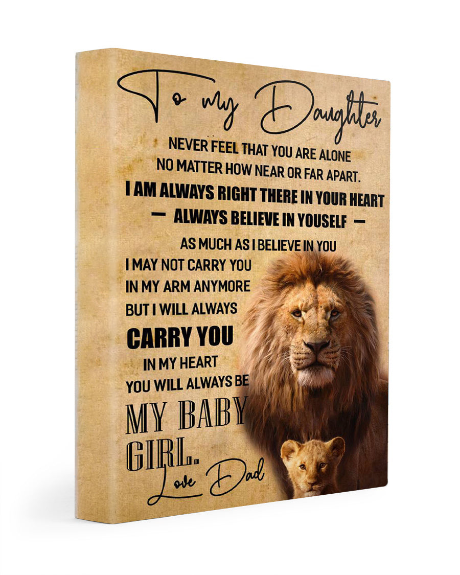 Papa And Baby Lion To My Daughter I Will Carry You In My Heart Love Dad