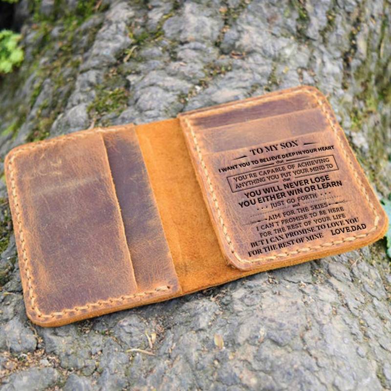Dad To Son -You Will Never Lose- Leather Bifold Wallet