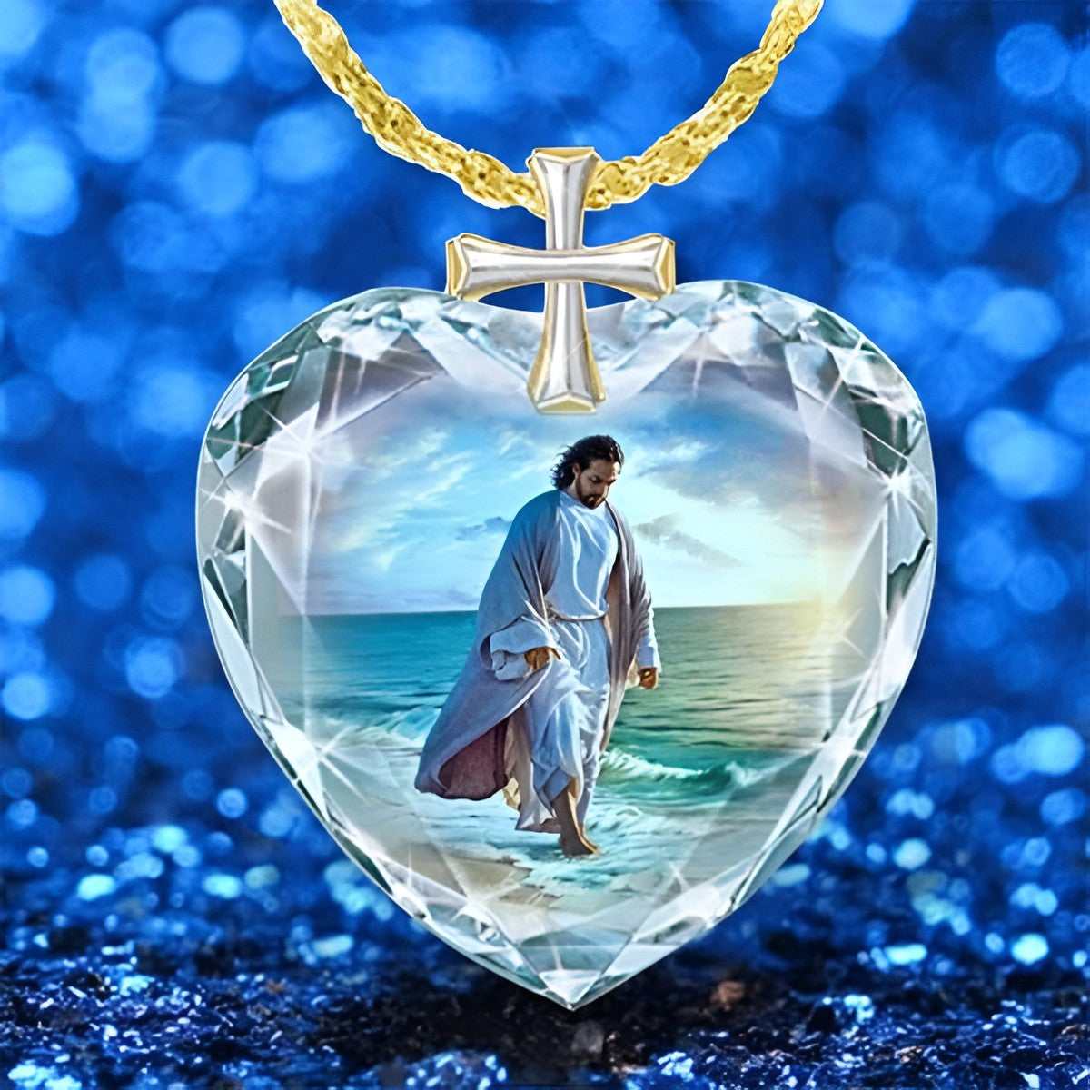 JESUS WALKING BY THE SEA NECKLACE