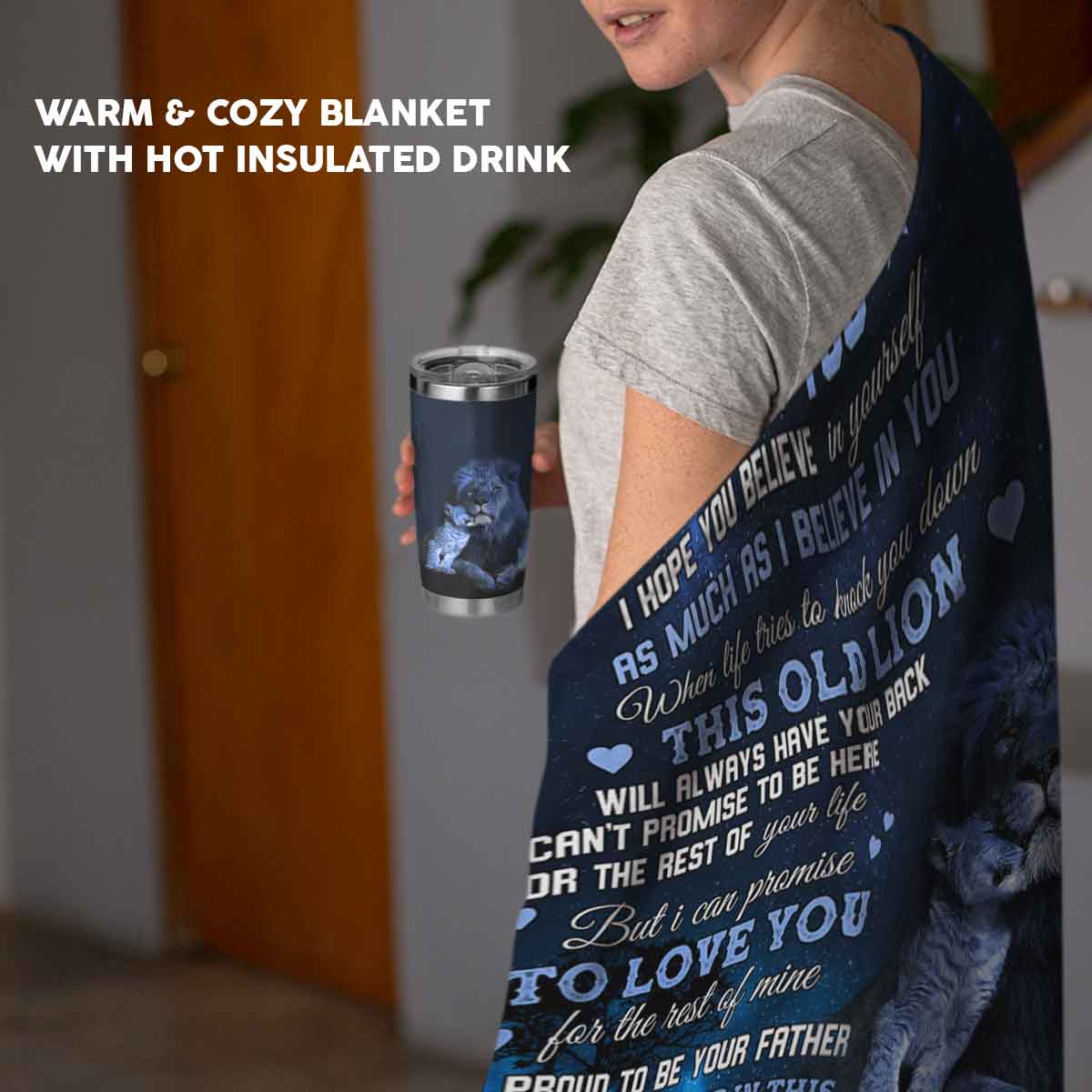 Gift For Daughter Blanket, To My Daughter I'm Proud To Be Your Father From Lion Dad