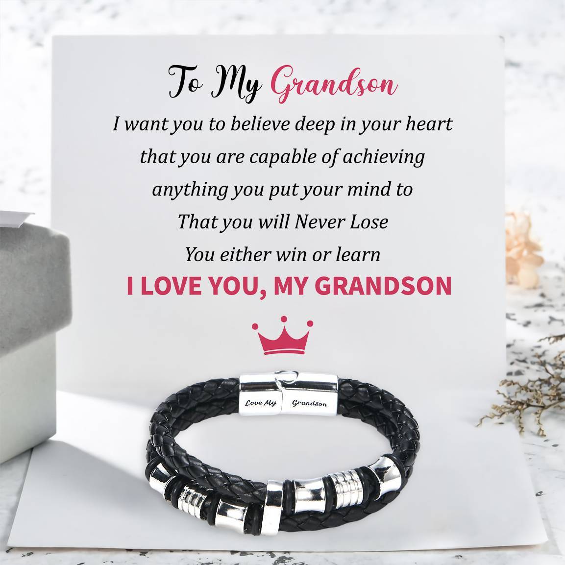 To My Grandson - You Will Never Lose - Bracelet