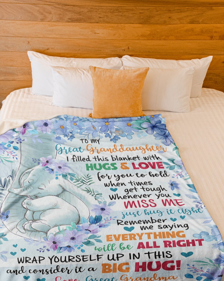 Gift For Great Granddaughter, Gift From Great Grandma, To My Great Granddaughter Gift, Mother's Day Gift, Great Granddaughter Gift Fleece Blanket