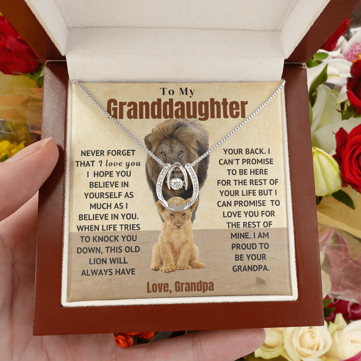 GRANDPA TO GRANDDAUGHTER - PROUD LION - LOVE NECKLACE
