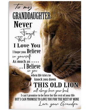 I LOVE YOU - BEST GIFT FOR GRANDDAUGHTER Vertical Poster