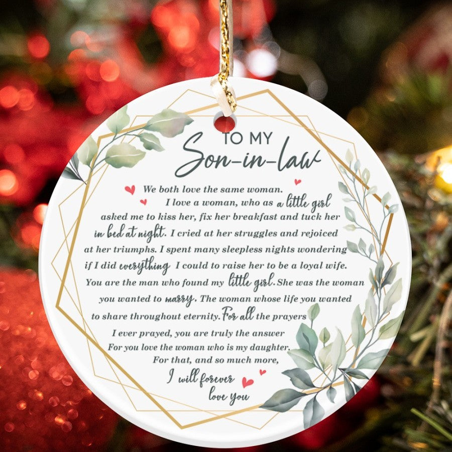 I Will Forever Love You - Lovely Gift For Son-In-Law Circle Ornament