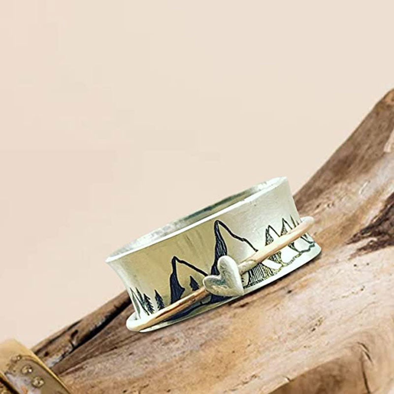 Keep Climbing Silver Spinner Ring