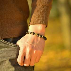 To My Son, I Will Always Have Your Back Beaded Lion Bracelet