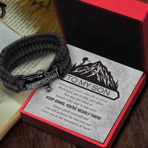 Paracord Rope Bracelet - Hiking - To My Son - Always Push Yourself And You Will Achieve The Best You Can