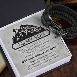 Paracord Rope Bracelet - Hiking - To My Son - Always Push Yourself And You Will Achieve The Best You Can