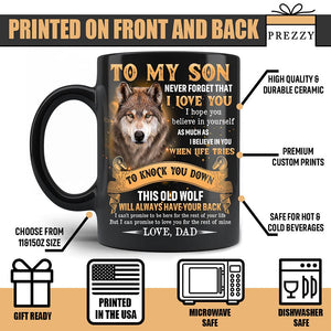 To My Son Wolf Mug Never Forget That I Love You Coffee Mug