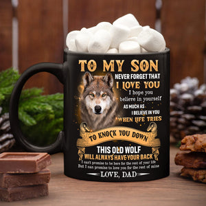 To My Son Wolf Mug Never Forget That I Love You Coffee Mug