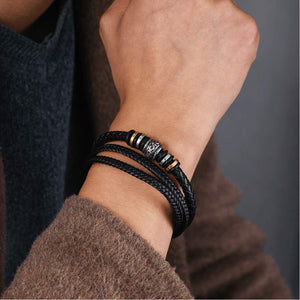 To My Son, I’ll Always Have Your Back Leather Bracelet