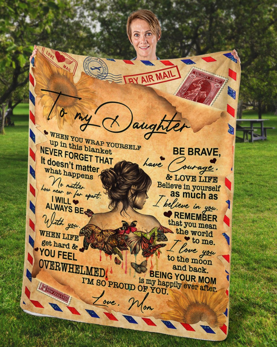 To My Daughter Fleece Blanket