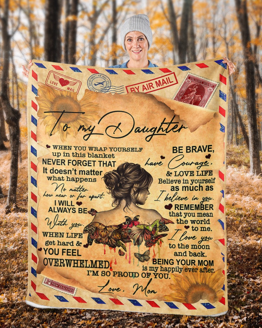 To My Daughter Fleece Blanket