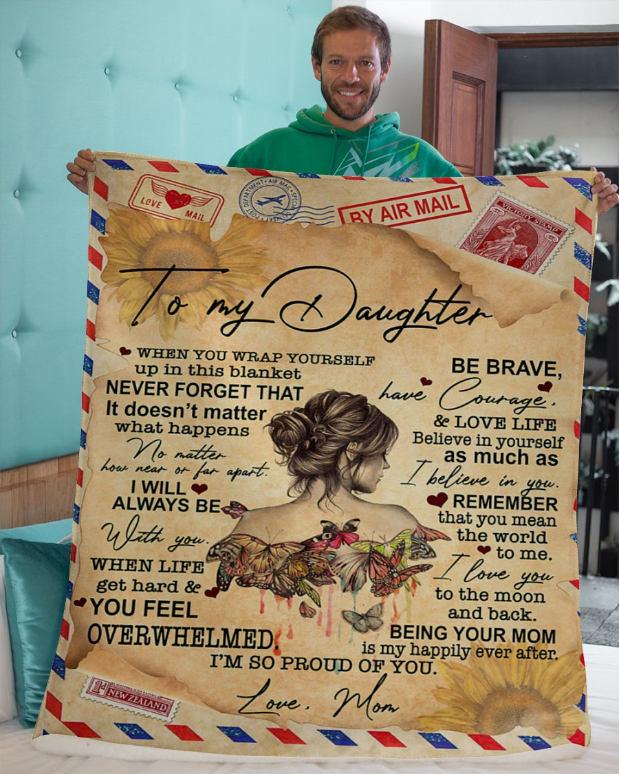 To My Daughter Fleece Blanket