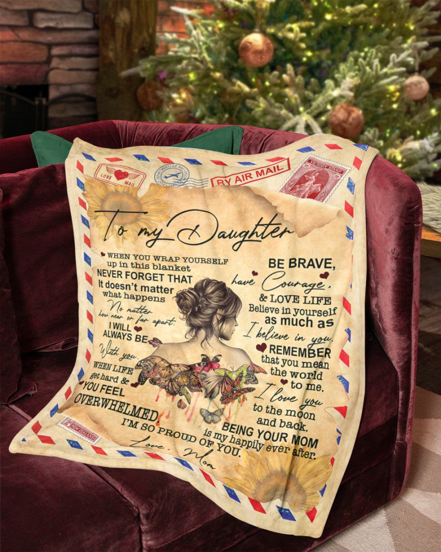 To My Daughter Fleece Blanket