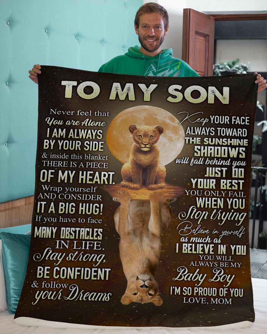 To My Son Sherpa Fleece Blanket