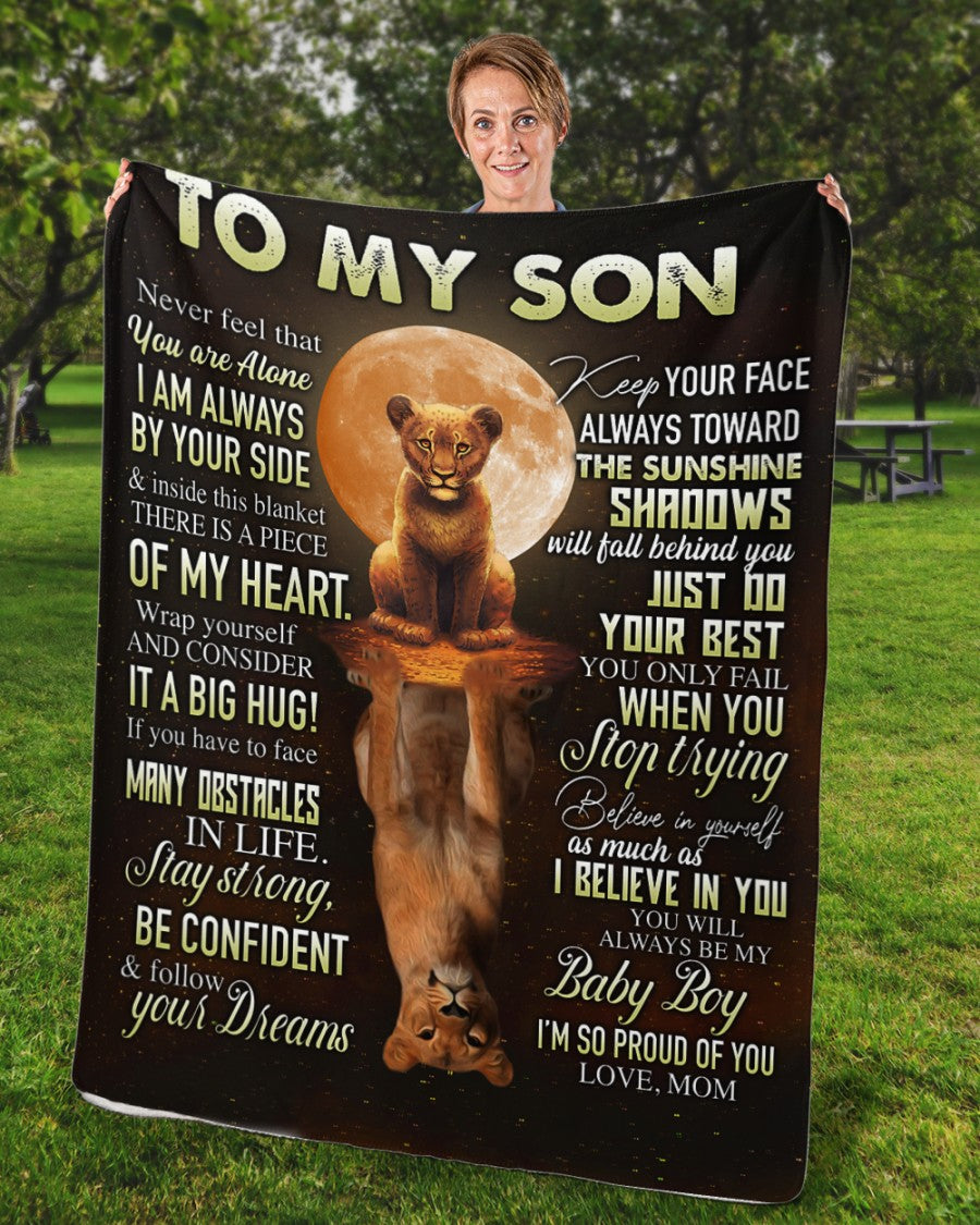 To My Son Sherpa Fleece Blanket