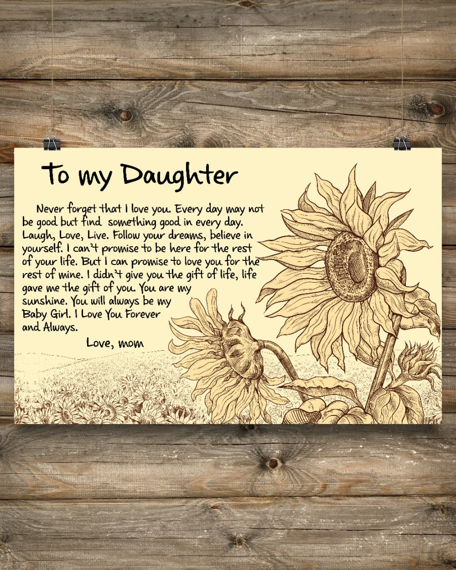 To my Daughter - Mom Horizontal Poster