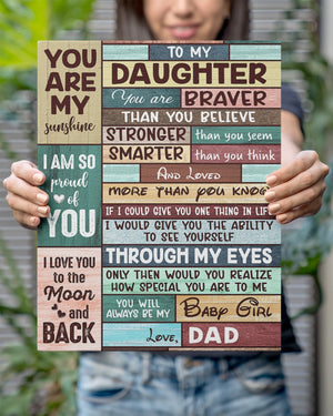 To my Daughter Love, Dad Gallery Wrapped Poster