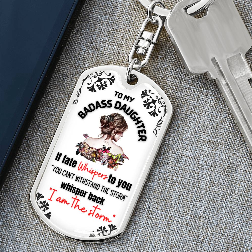 Empowering Keepsake for Daughter - I Am the Storm Keychain