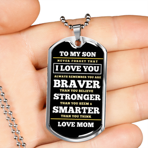 To Son | Always Remember | Dog Tag Necklace