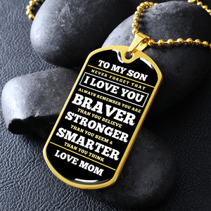 To Son | Always Remember | Dog Tag Necklace