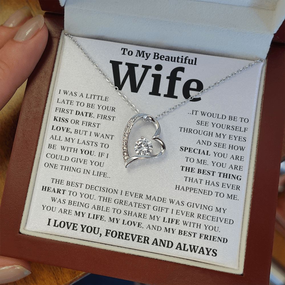 To My Beautiful Wife - Heart Necklace