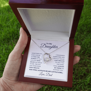 Gift for Daughter Love Dad "My Little Girl" Necklace