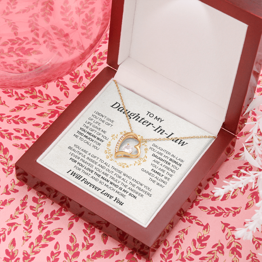 To my Daughter-In-Law - My Bonus Daughter - Forever Love Necklace