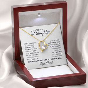 Gift for Daughter Love Dad "My Little Girl" Necklace