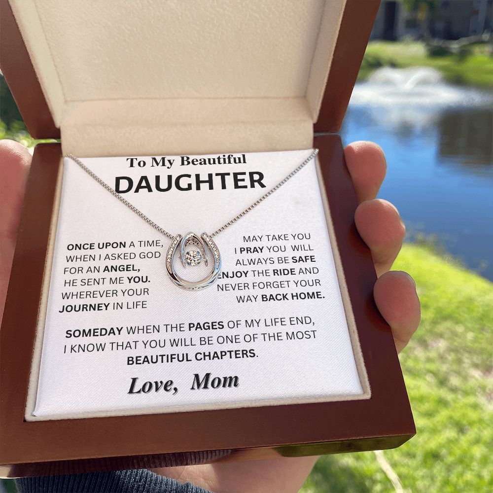 Angel-Daughter Gift - Horseshoe Necklace