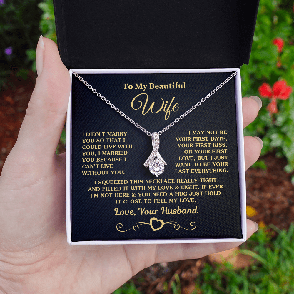 Gift for Wife "I Can't Live Without You" Gold Necklace
