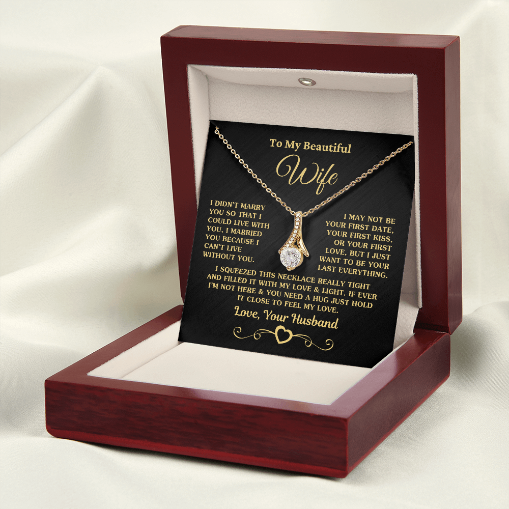Gift for Wife "I Can't Live Without You" Gold Necklace