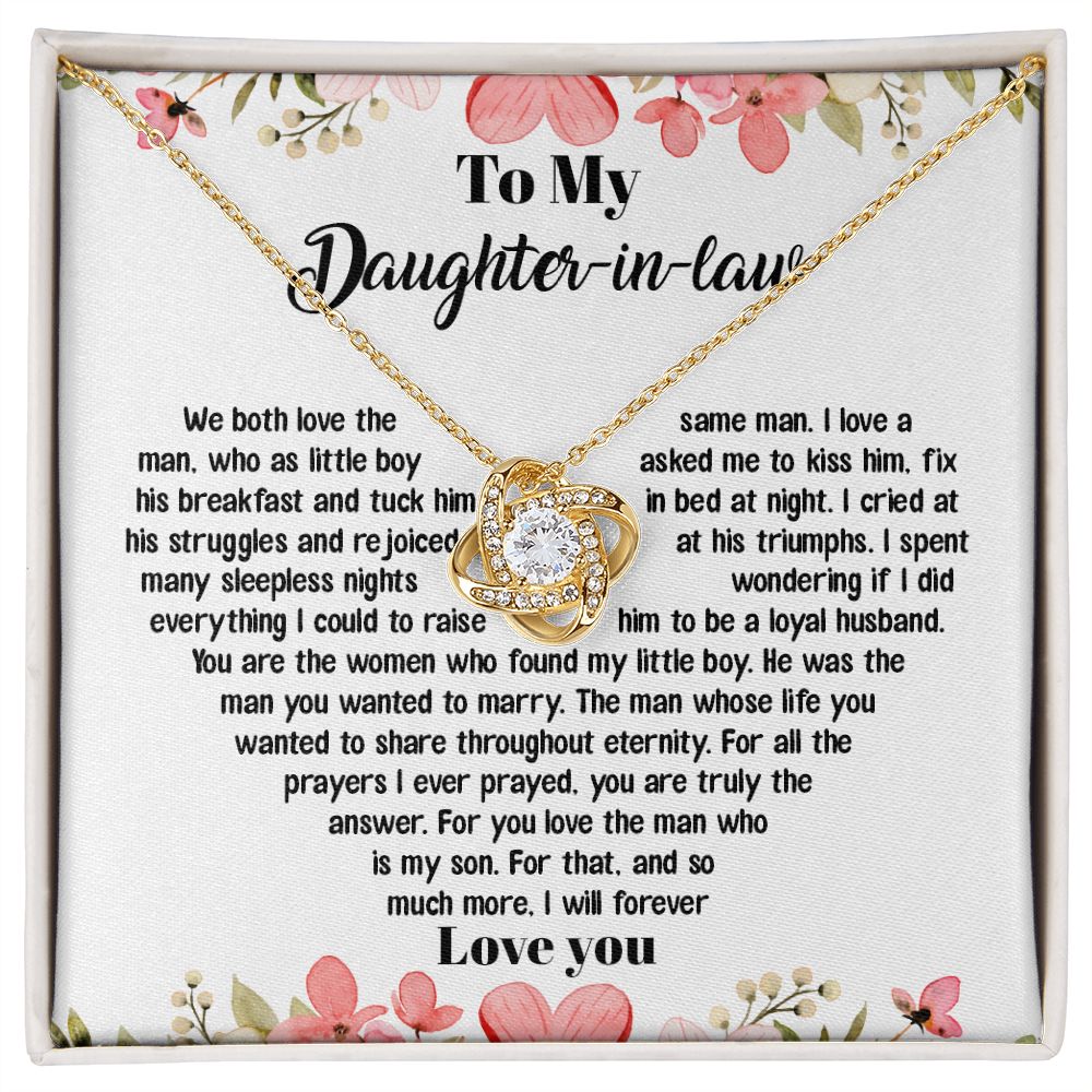 To My Daughter-In-Law - I Will Forever Love You - Love Knot Necklace