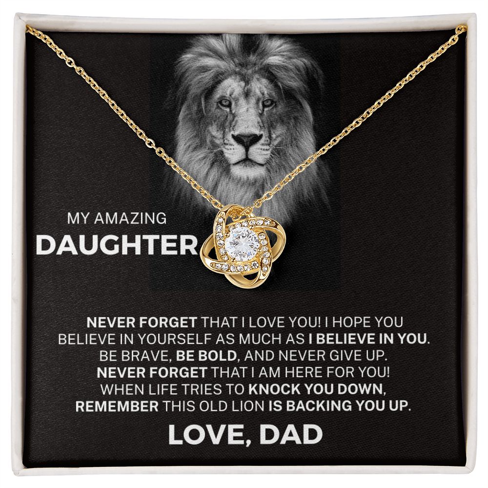 Gift for Daughter - This Old Lion - Knot Necklace