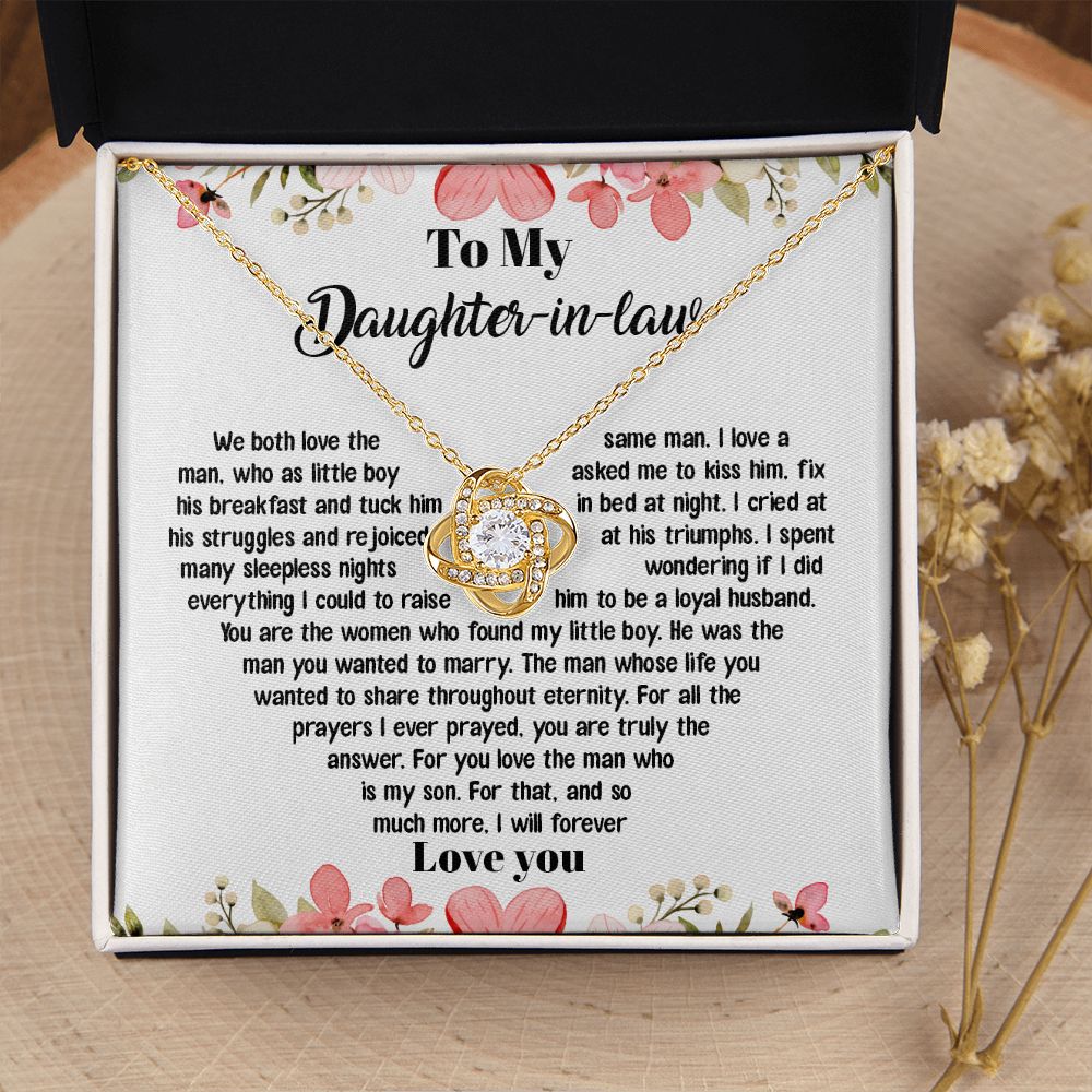 To My Daughter-In-Law - I Will Forever Love You - Love Knot Necklace