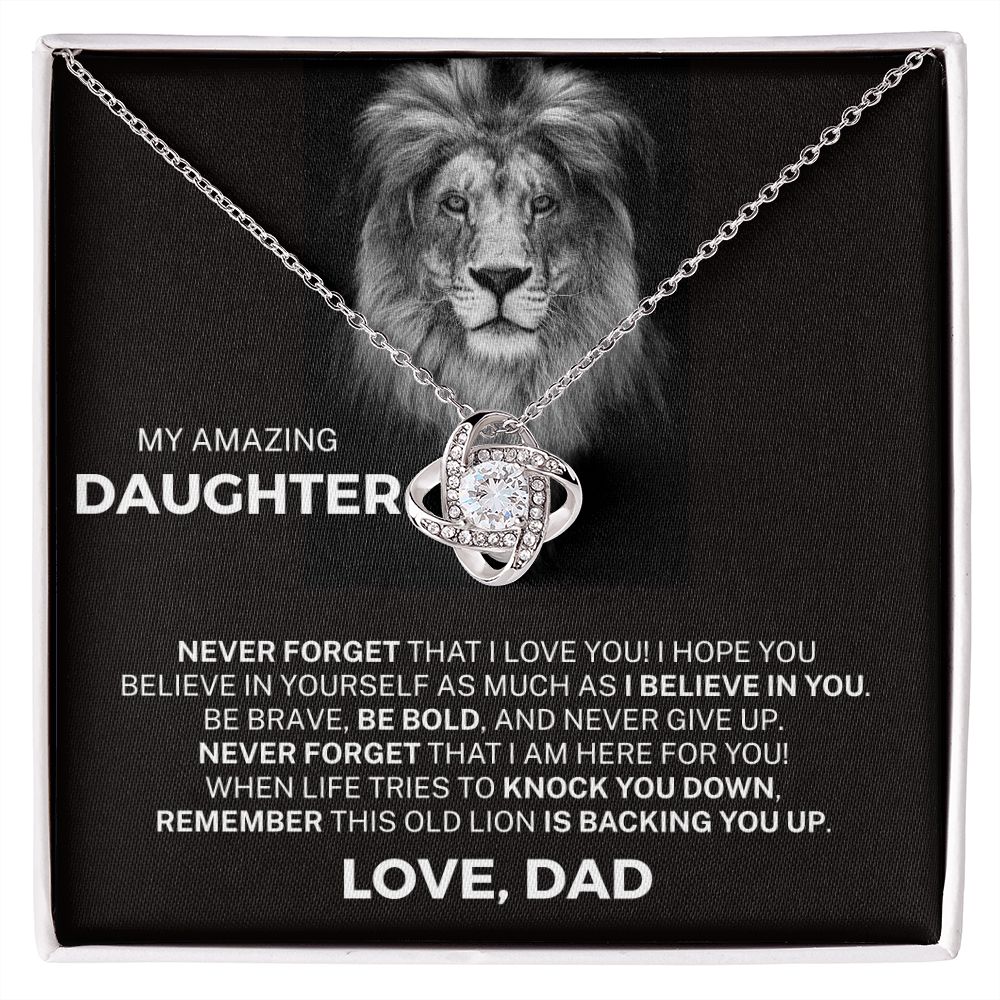 Gift for Daughter - This Old Lion - Knot Necklace